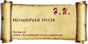 Hirschfeld Ulrik névjegykártya